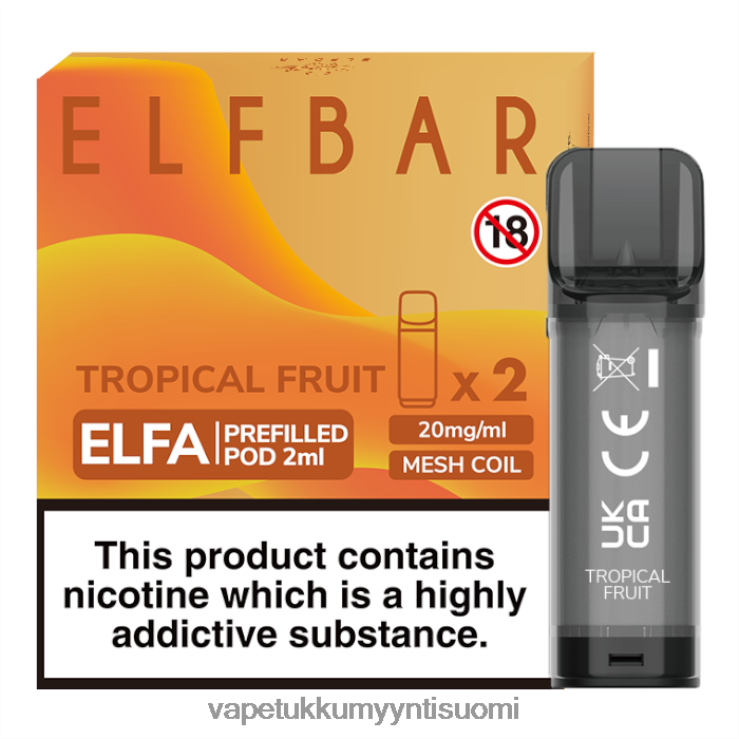 e liquid wholesale 662RF328 trooppinen hedelmä ELFBAR Elfa esitäytetty tabletti - 2 ml - 20 mg (2 pakkausta)