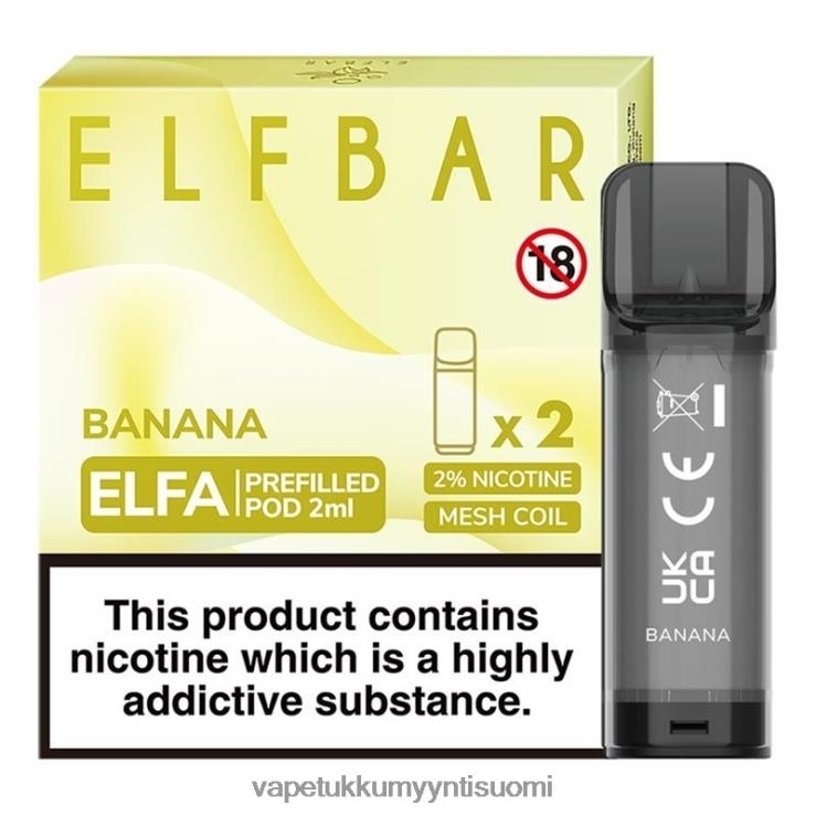 elux vape juice wholesale 662RF315 banaani ELFBAR Elfa esitäytetty tabletti - 2 ml - 20 mg (2 pakkausta)