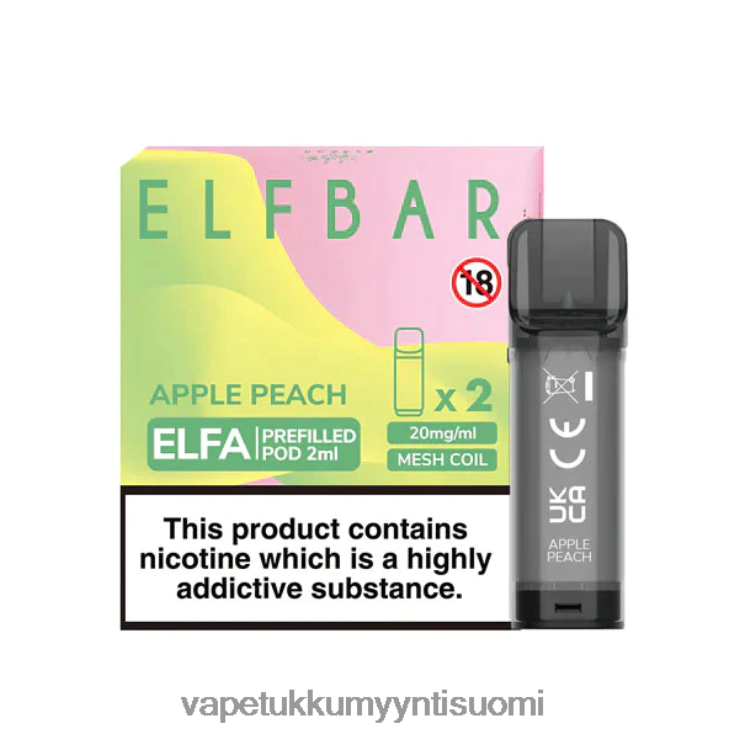 elux vape juice wholesale 662RF325 omena persikka ELFBAR Elfa esitäytetty tabletti - 2 ml - 20 mg (2 pakkausta)