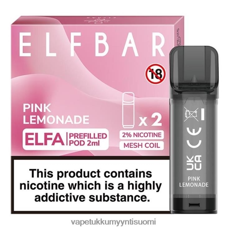 höyrystää vape 662RF320 vaaleanpunainen limonadi ELFBAR Elfa esitäytetty tabletti - 2 ml - 20 mg (2 pakkausta)