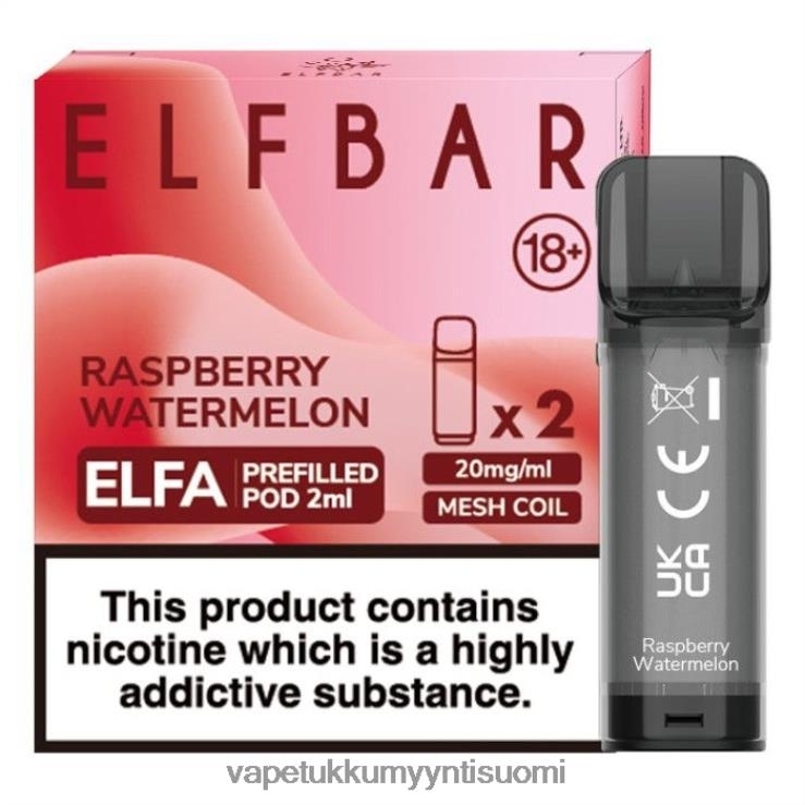 höyrystää vape 662RF330 vadelma vesimeloni ELFBAR Elfa esitäytetty tabletti - 2 ml - 20 mg (2 pakkausta)