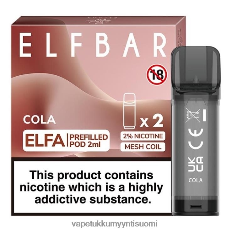 vape coil wholesale 662RF319 cola ELFBAR Elfa esitäytetty tabletti - 2 ml - 20 mg (2 pakkausta)