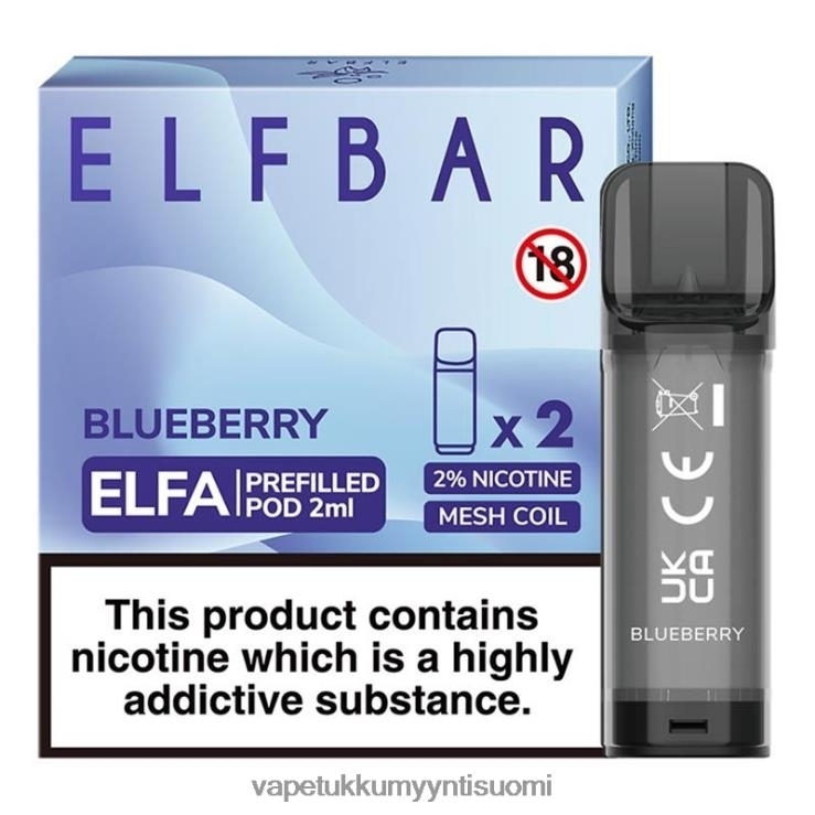 vape juice bottles wholesale 662RF316 mustikka ELFBAR Elfa esitäytetty tabletti - 2 ml - 20 mg (2 pakkausta)