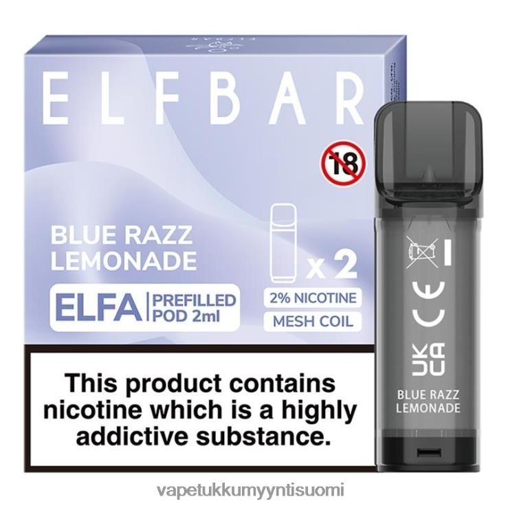 vape juice wholesale 662RF327 sininen razz-limonadi ELFBAR Elfa esitäytetty tabletti - 2 ml - 20 mg (2 pakkausta)