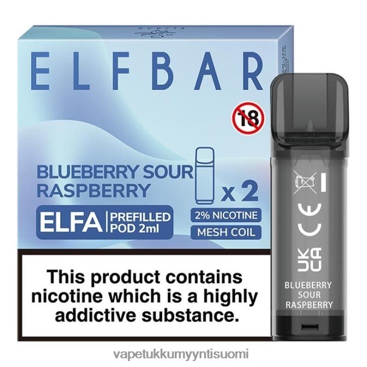 vape wholesale helsinki 662RF323 mustikka hapan vadelma ELFBAR Elfa esitäytetty tabletti - 2 ml - 20 mg (2 pakkausta)