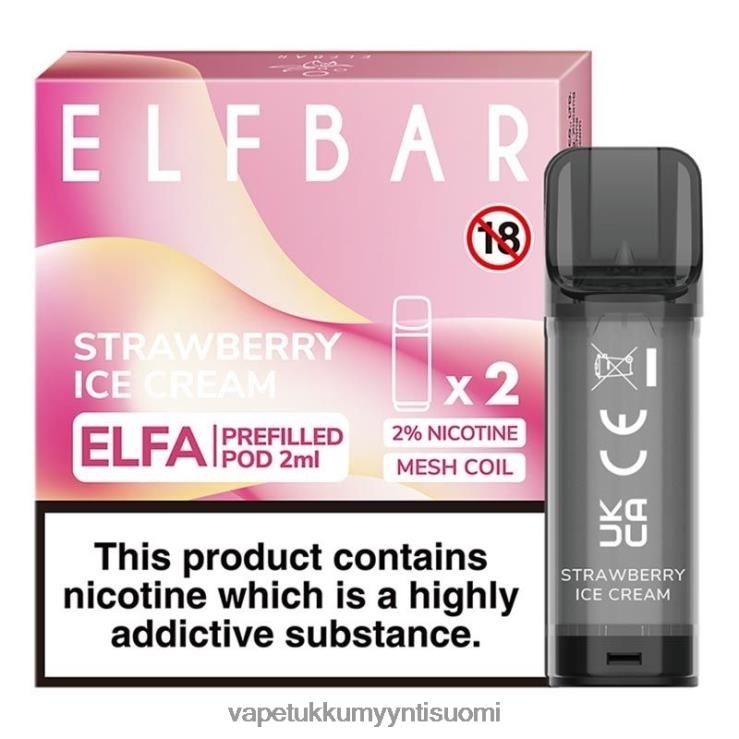 vape wholesale online 662RF324 mansikkajäätelö ELFBAR Elfa esitäytetty tabletti - 2 ml - 20 mg (2 pakkausta)