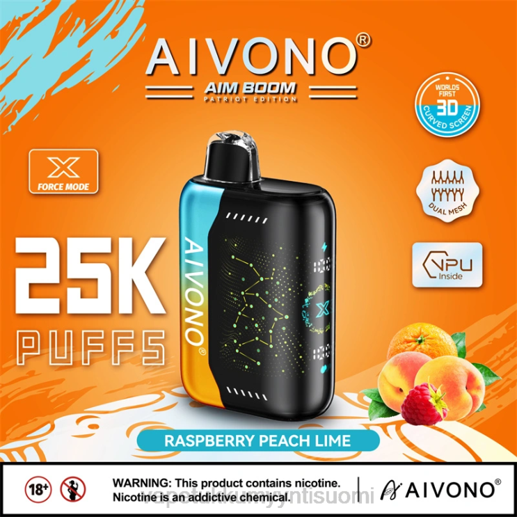 Höyrystää Vape - Aivono AIM BOOM 25 000 vadelma persikka lime 2R4J2350