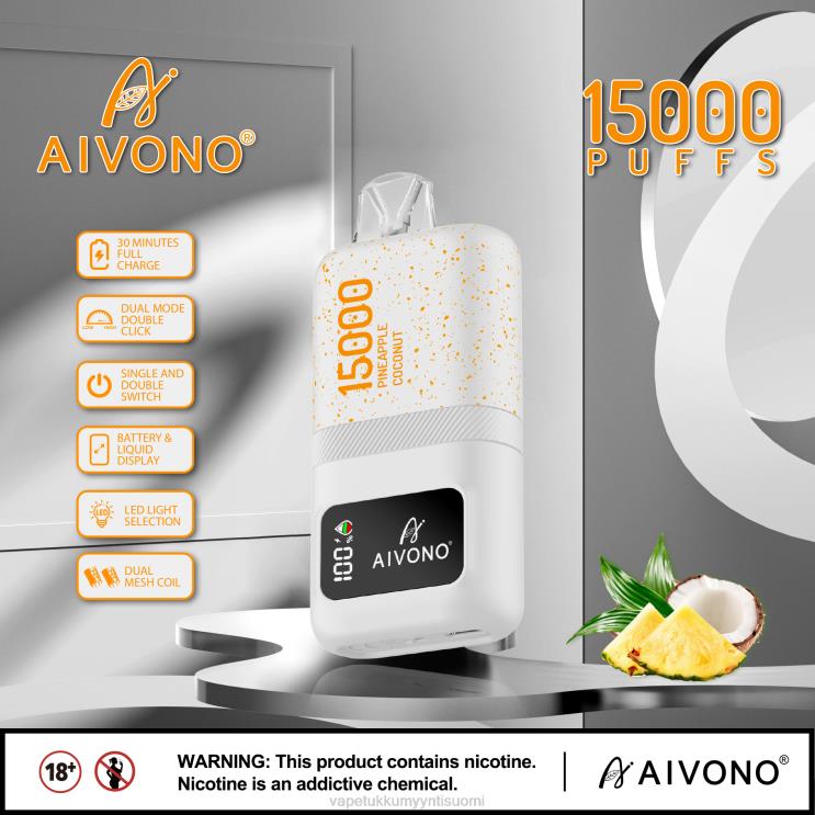Vape Tukkumyynti Suomi - Aivono AIM magic 15 000 ananas kookos 2R4J272