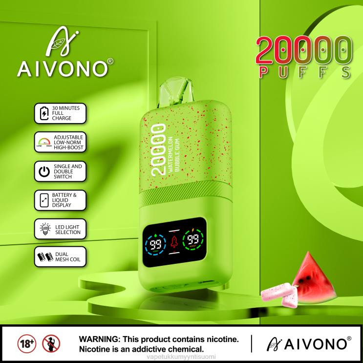 Vape Tukkumyynti Suomi - Aivono AIM magic 20 000 vesimeloni purukumia 2R4J282