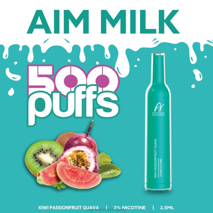 Vape Tukkumyynti Suomi - Aivono AIM MILK 500 kiivi passionhedelmä guava 2R4J2272