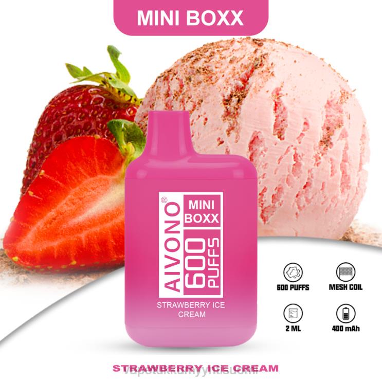 Vape Tukkumyynti Suomi - Aivono AIM MINI BOXX 600 mansikkajäätelöä 2R4J2232