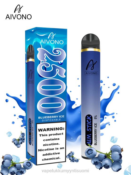 Vape Tukkumyynti Suomi - Aivono AIM STICK 2500 mustikka jäätä 2R4J2152