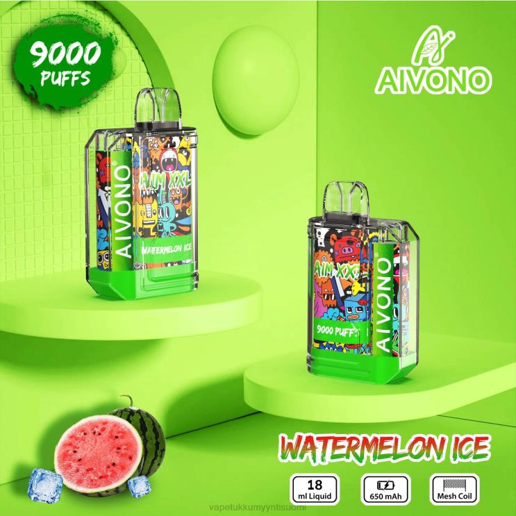 E Liquid Wholesale - Aivono AIM XXL 9000 suutarra läpinäkyvä vesimeloni jäätä 2R4J248