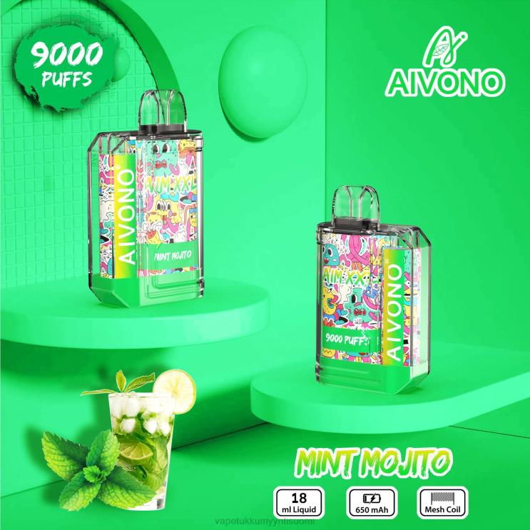 Elux Vape Juice Wholesale - Aivono AIM XXL 9000 suutarra läpinäkyvä minttu mojito 2R4J255