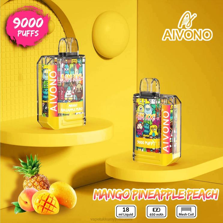 Vape Coil Wholesale - Aivono AIM XXL 9000 suutarra läpinäkyvä mango ananas persikka 2R4J249