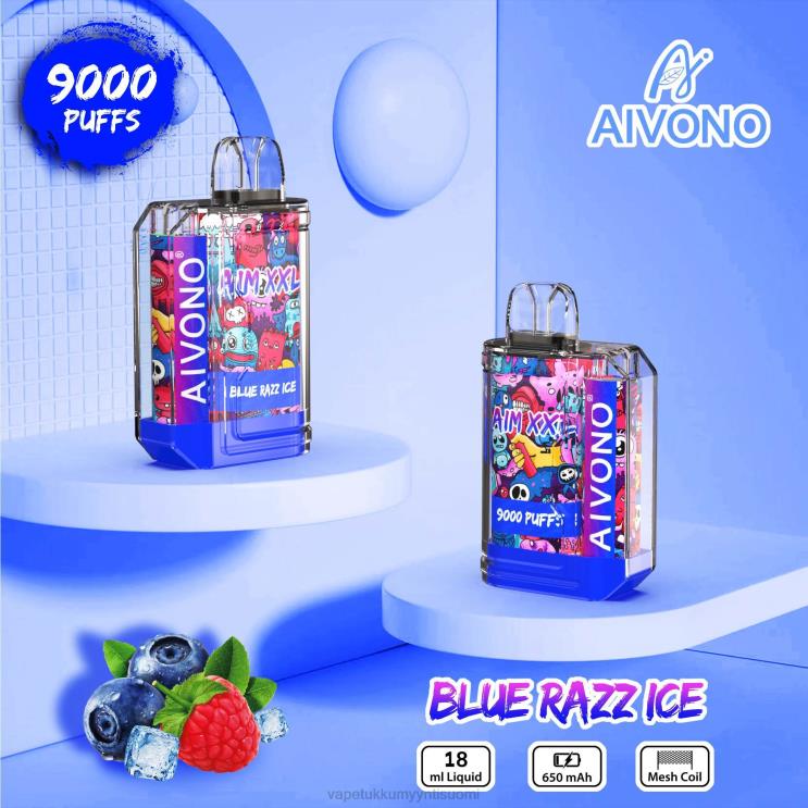 Vape Wholesale Online - Aivono AIM XXL 9000 suutarra läpinäkyvä sininen razz-jää 2R4J254