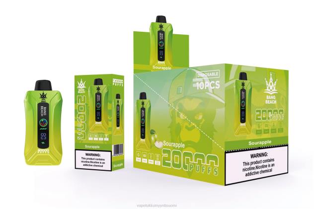 Bang Beach 20 000 puhallusta älykkään näytön vape hapan omena Vape Wholesale Suomi - 28NT1