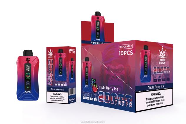 Bang Beach 20 000 puhallusta älykkään näytön vape kolminkertainen marjajää E Liquid Wholesale - 28NT8