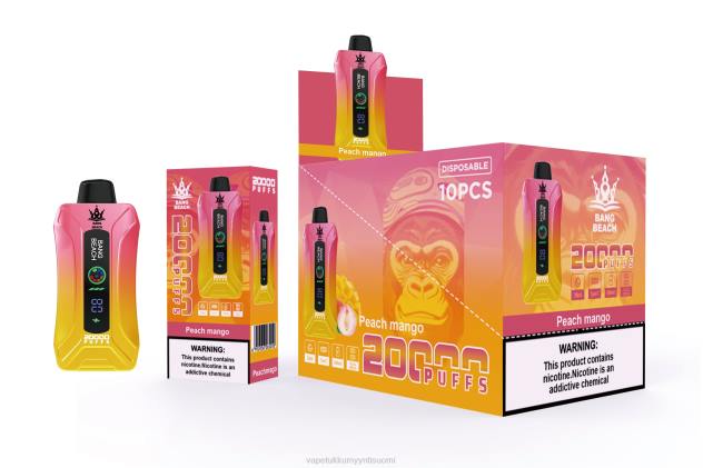 Bang Beach 20 000 puhallusta älykkään näytön vape persikka mango Vape Tukkumyynti Suomi - 28NT2