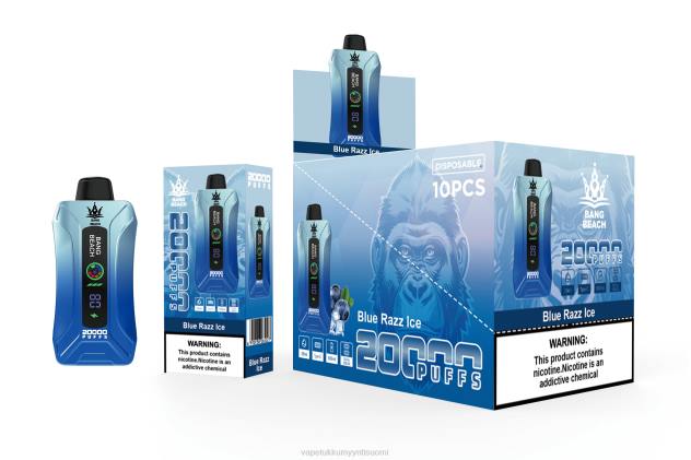 Bang Beach 20 000 puhallusta älykkään näytön vape sininen razz-jää Vape Wholesale Suomi - 28NT11