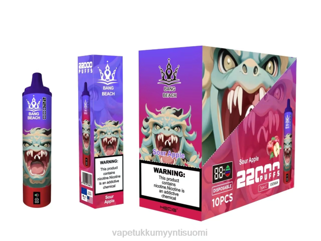 Bang Beach 22000 puhalluksen älynäyttö hapan omena Vape Wholesale Helsinki - 28NT13