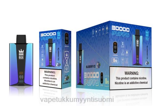 Bang Box 30 000 puhalluksen älynäyttö mustikka jäätä Vape Wholesale Suomi - 28NT79