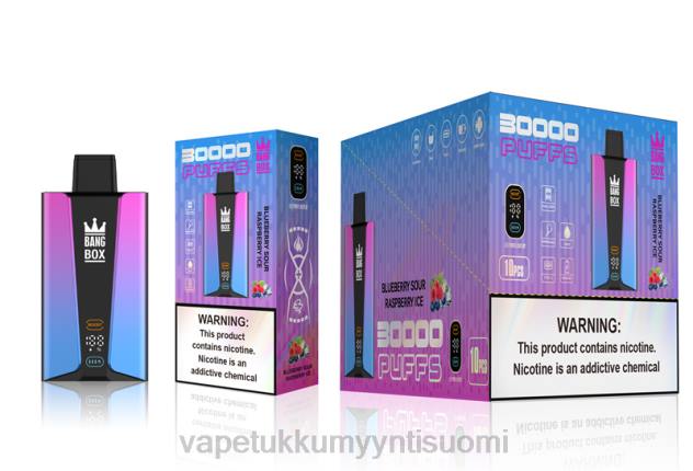 Bang Box 30 000 puhalluksen älynäyttö mustikkahapan vadelmajää Vape Wholesale Helsinki - 28NT81