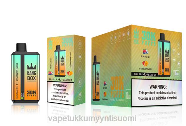 Bang Box 30 000 tuulahdusta kaksinkertaista makua blue razz jää & mansikka mango Elux Vape Juice Wholesale - 28NT73
