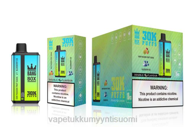 Bang Box 30 000 tuulahdusta kaksinkertaista makua kiivi passionhedelmä guava & mustikkajää Vape Juice Wholesale - 28NT65