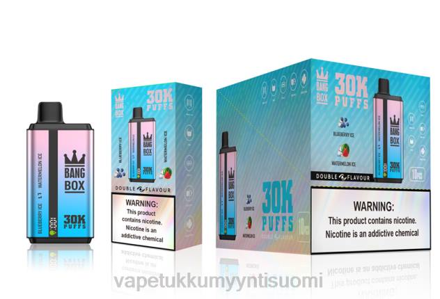 Bang Box 30 000 tuulahdusta kaksinkertaista makua mustikkajää ja vesimelonijää Vape Wholesale Suomi - 28NT69