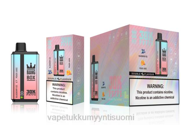 Bang Box 30 000 tuulahdusta kaksinkertaista makua mustikkajäätelö & persikkamehu Elux Vape Juice Wholesale - 28NT63