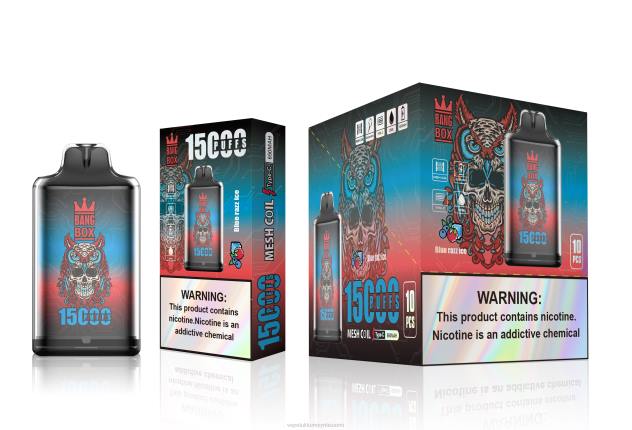 Bang Box s1-15 000 puhallusta sininen razz-jää Höyrystää Vape - 28NT108