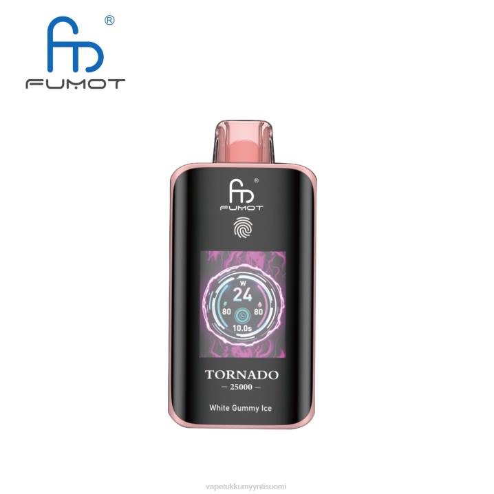 Vape Wholesale Online - Fumot Tornado 25000 kertakäyttöistä höyryä valkoinen kuminen jää F02614