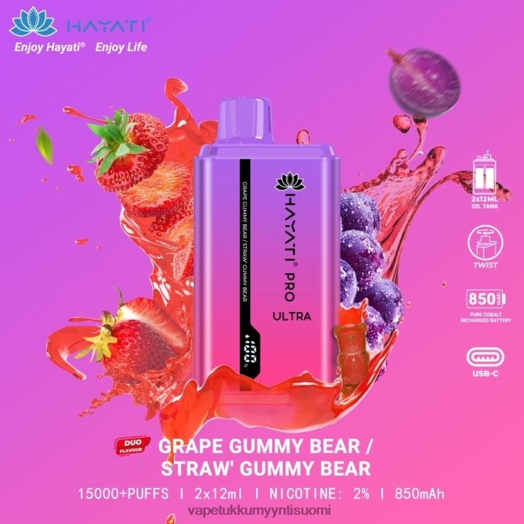 vape juice bottles wholesale 662RF226 grape gummy bear / strawberry gummy bear Hayati Pro Ultra