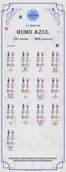 Vape Wholesale Online - Humo Azul 15000 puhallusta 2% kertakäyttöinen 6DJ0694