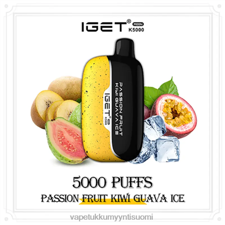 IGET Moon k5000 passionhedelmä kiivi guava jää T44R42 - Vape Tukkumyynti Suomi