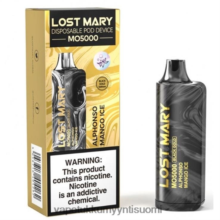 vape tukkumyynti suomi 662RF342 Alphonso mango jää LOST MARY MO5000 musta kulta 10ml
