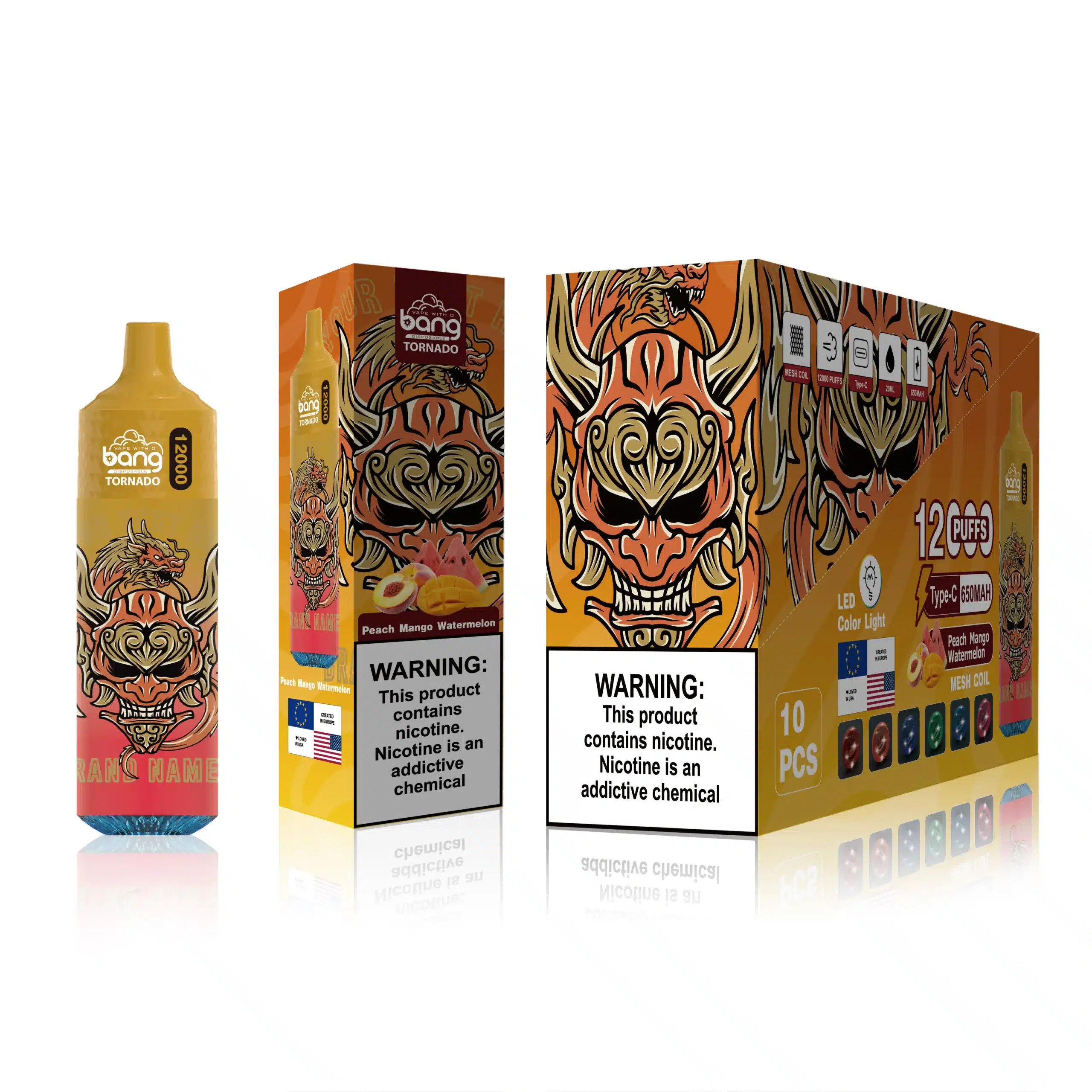 vape wholesale online 662RF124 persikka mango vesimeloni Bang Box 12000 suihketta