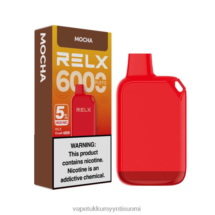 RELX Crush Pocket 6000 5% korkea nic mokka DFNV225 Elux Vape Juice Wholesale