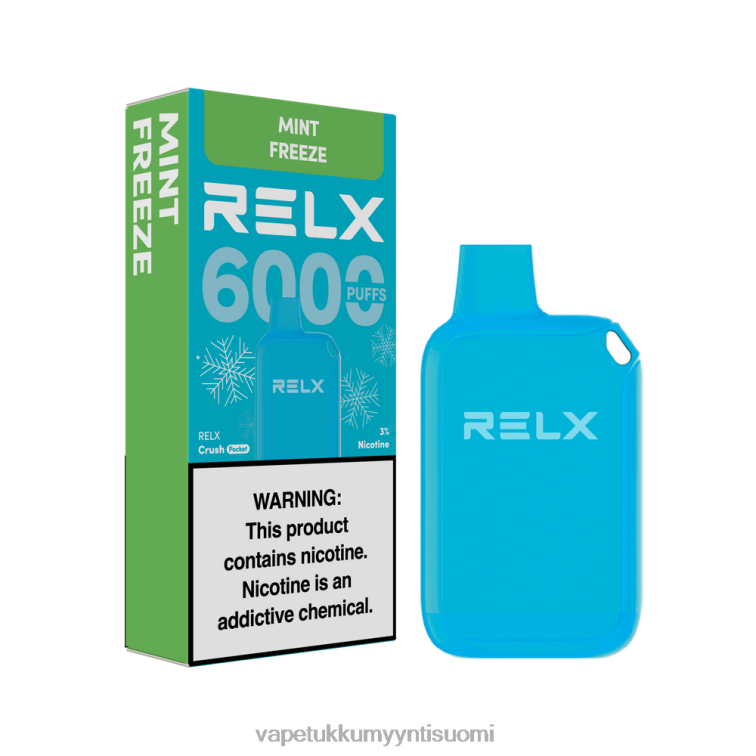 RELX Crush Pocket 6000 jäätä mintun pakaste DFNV212 Vape Tukkumyynti Suomi