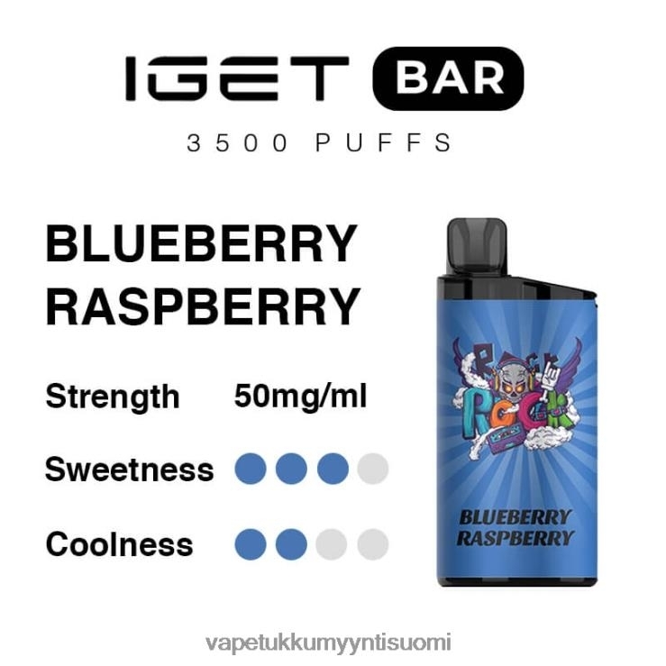 vape tukkumyynti suomi 662RF92 mustikka vadelma IGET BAR 3500 5% nikotiinia