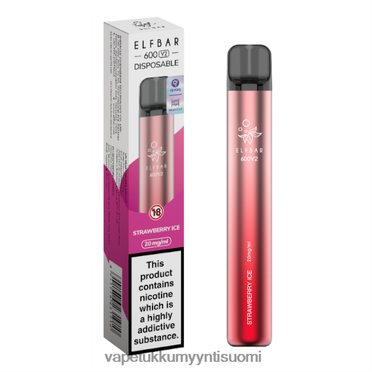 vape wholesale online 662RF294 mansikka jäätä ELFBAR 600V2 20 mg