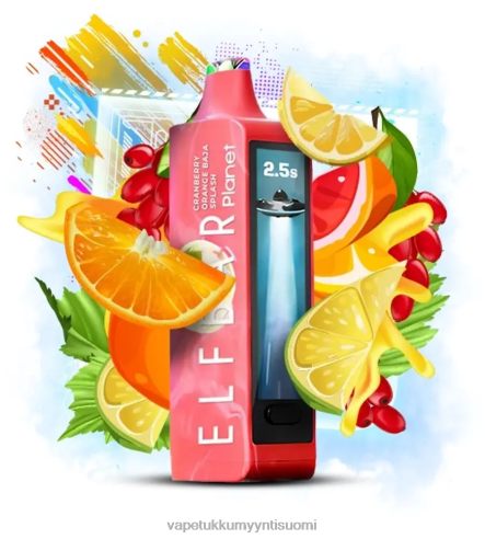 Höyrystää Vape - Elf Bar Planet 25 000 karpalo appelsiini baja splash J446V30