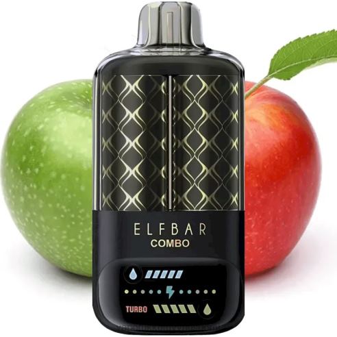 Vape Wholesale Helsinki - Elf Bar Combo 25 000 vihreä omena ja tuplaomenavesipiippu J446V3