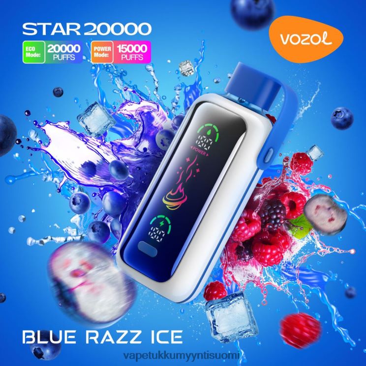 VOZOL STAR 20 000 sininen razz-jää 828BFJ4 | Vape Wholesale Online