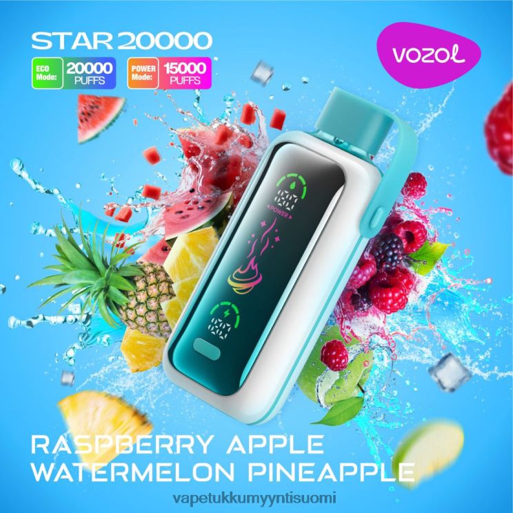 VOZOL STAR 20 000 vadelma omena vesimeloni ananas 828BFJ18 | E Liquid Wholesale